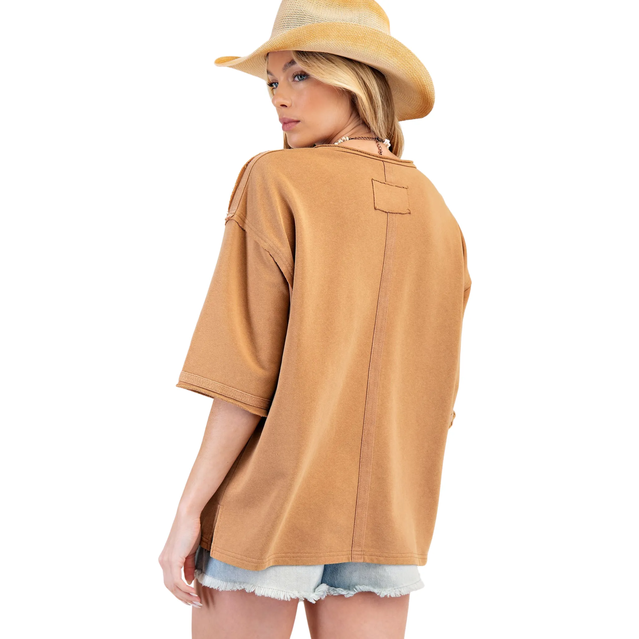 Flower Patch Terry Knit Tunic Top