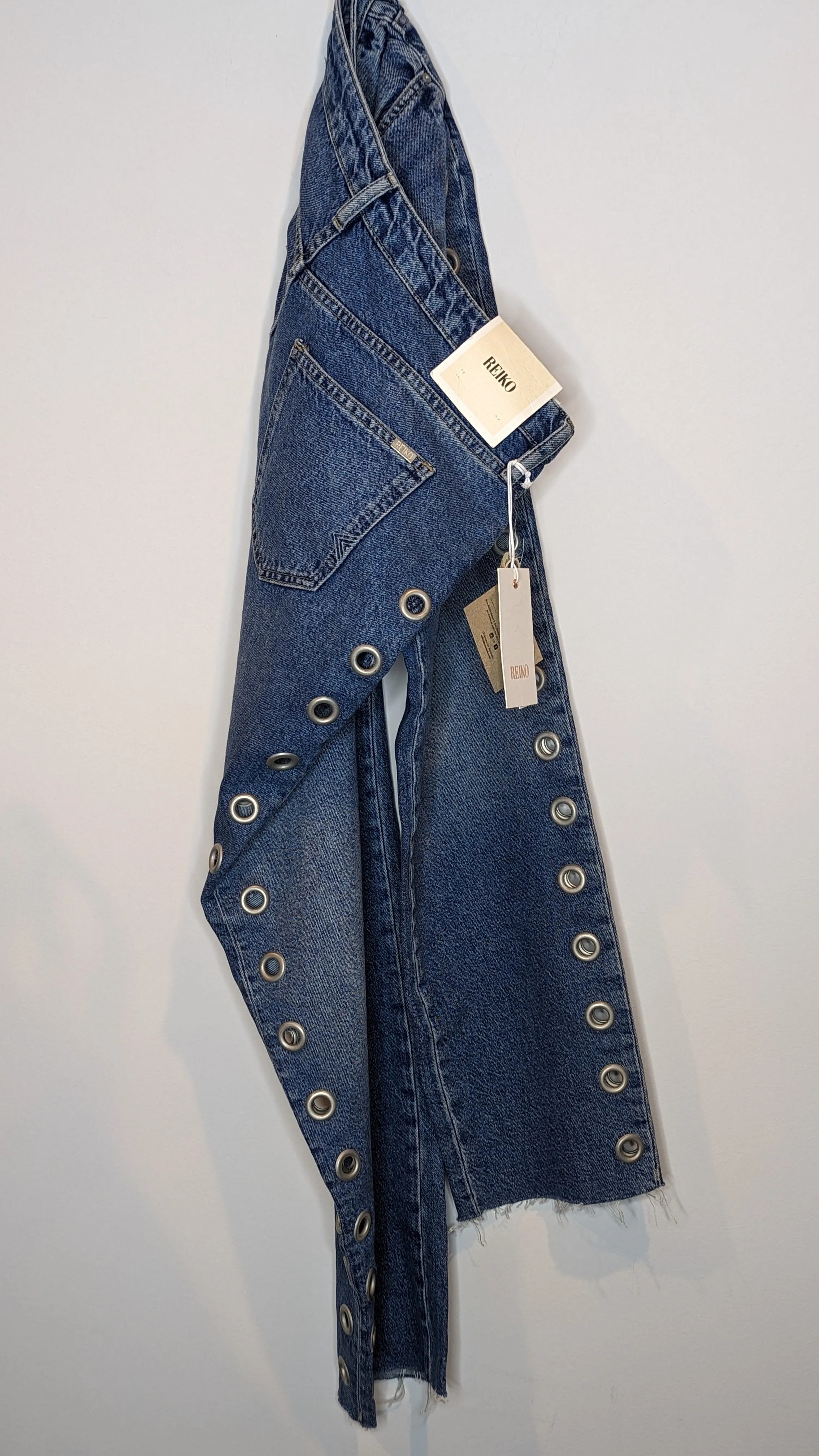 Reiko Preston Holes Straight Cropped Jeans