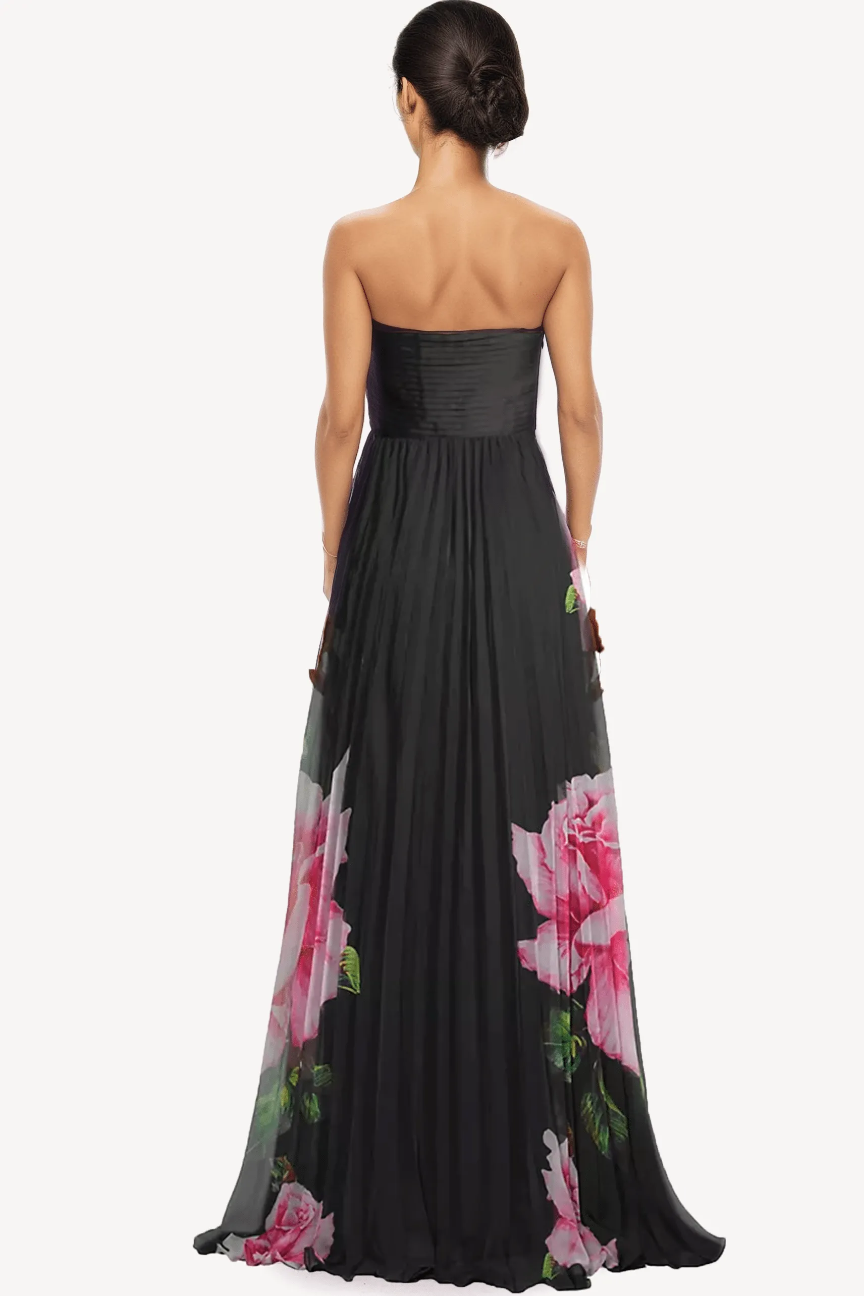 The Dasha Strapless Floral Printed Maxi Dress